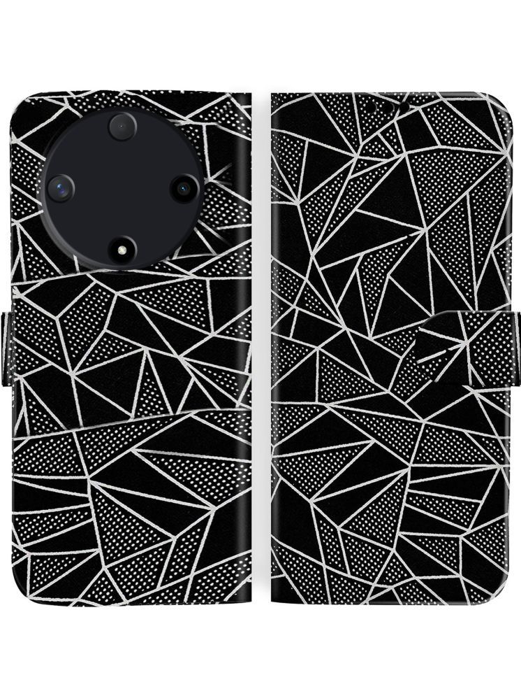     			Knotyy Black Flip Cover Artificial Leather Compatible For Honor X9b 5G ( Pack of 1 )