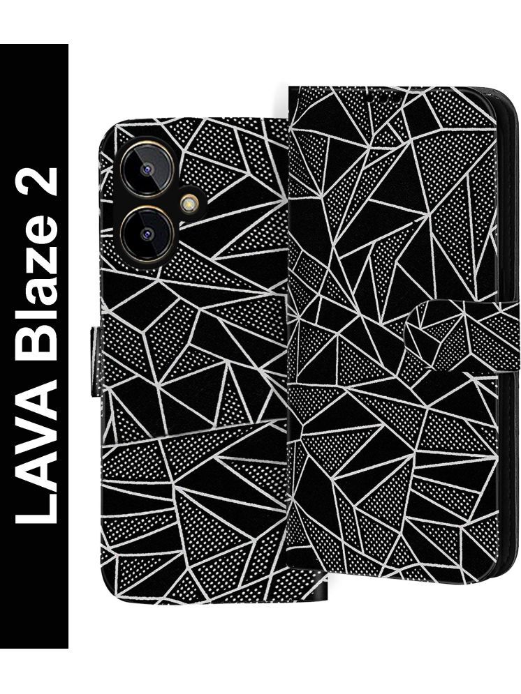     			Knotyy Black Flip Cover Artificial Leather Compatible For LAVA Blaze 2 ( Pack of 1 )