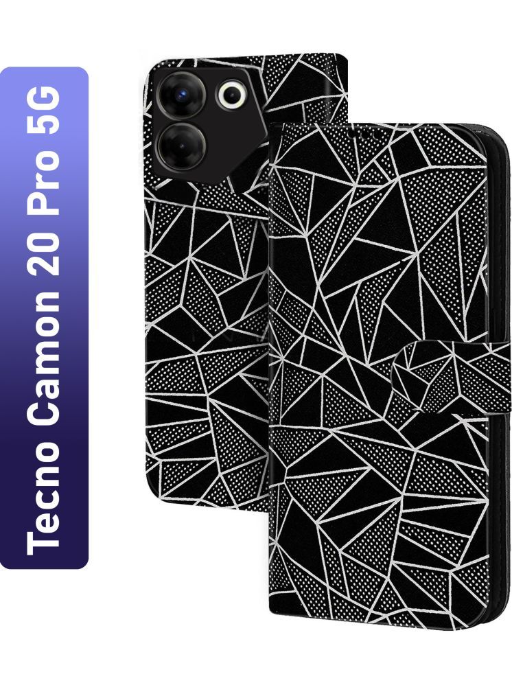     			Knotyy Black Flip Cover Artificial Leather Compatible For Tecno Camon 20 Pro 5G ( Pack of 1 )