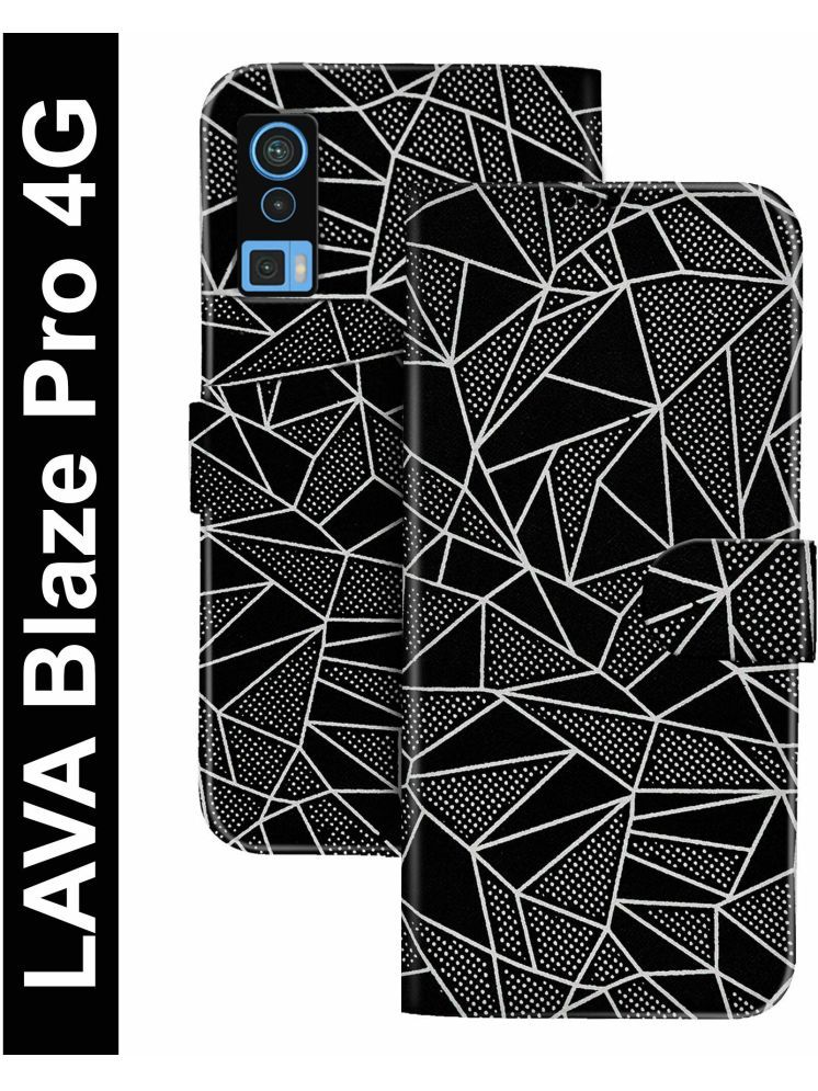     			Knotyy Black Flip Cover Artificial Leather Compatible For LAVA Blaze Pro ( Pack of 1 )