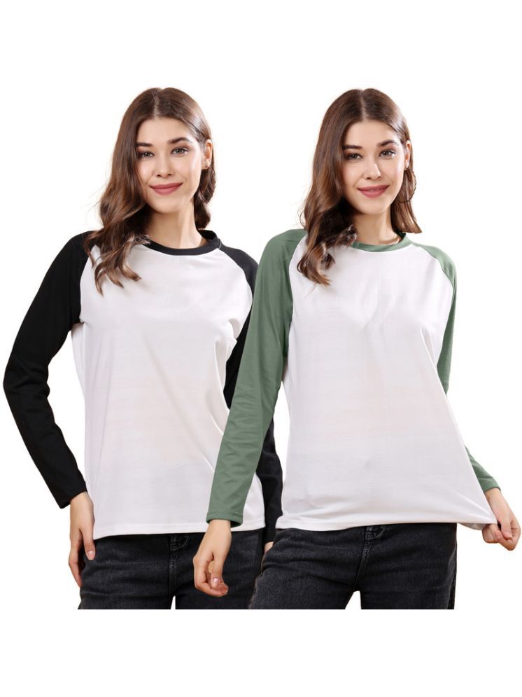     			LONDON HILLS Pack of 2 Cotton Women's T-Shirt ( Black )