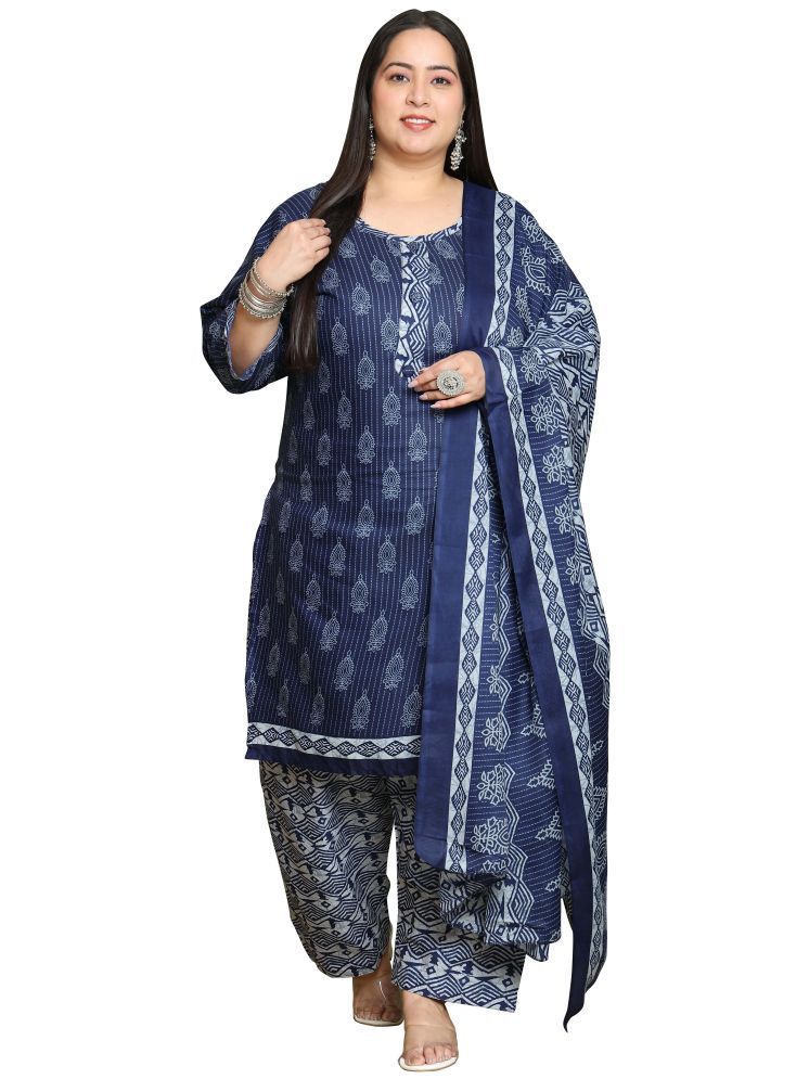     			wonder weave Cotton Blend Printed Kurti With Patiala Women's Stitched Salwar Suit - Multicolor ( Pack of 1 )