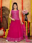 Aarika Georgette Lehenga Choli Set For Girls ( Pack of 1 , Pink )