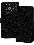 Knotyy Black Flip Cover Artificial Leather Compatible For Tecno Pova 6 Pro 5G ( Pack of 1 )