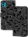 Knotyy Black Flip Cover Artificial Leather Compatible For Motorola E22s ( Pack of 1 )