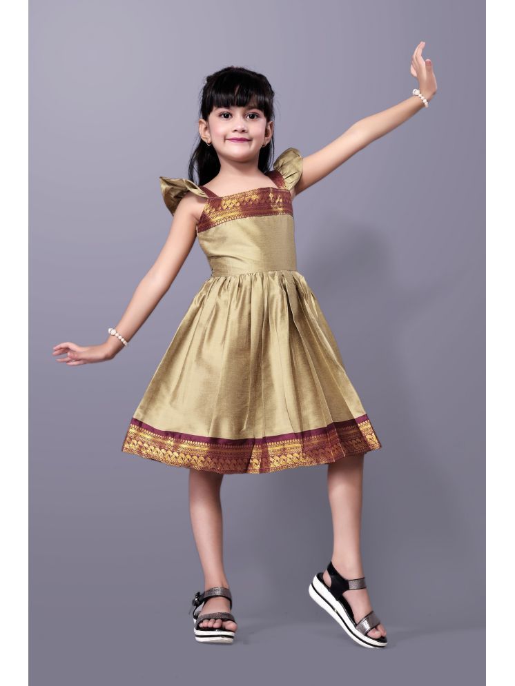     			Aarya Creation Silk Frock For Girls ( Pack of 1 , Brown )