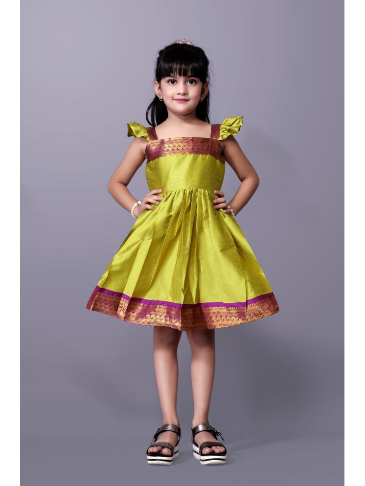     			Aarya Creation Silk Frock For Girls ( Pack of 1 , Green )