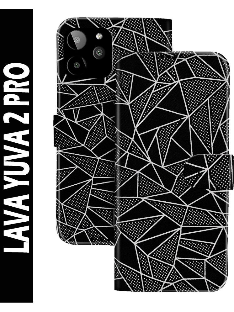     			Knotyy Black Flip Cover Artificial Leather Compatible For LAVA Yuva 2 Pro ( Pack of 1 )