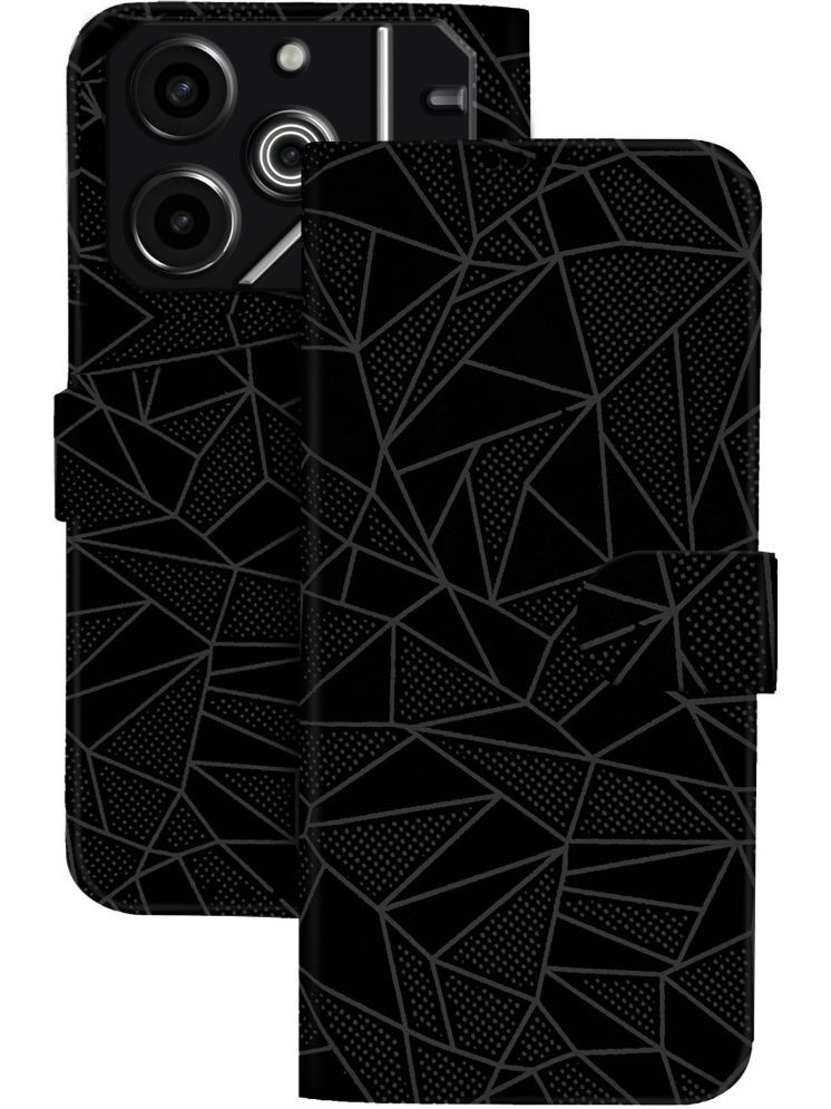     			Knotyy Black Flip Cover Artificial Leather Compatible For Tecno Pova 6 Pro 5G ( Pack of 1 )