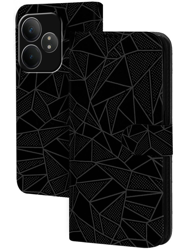     			Knotyy Black Flip Cover Artificial Leather Compatible For RealMe GT 6T 5G ( Pack of 1 )