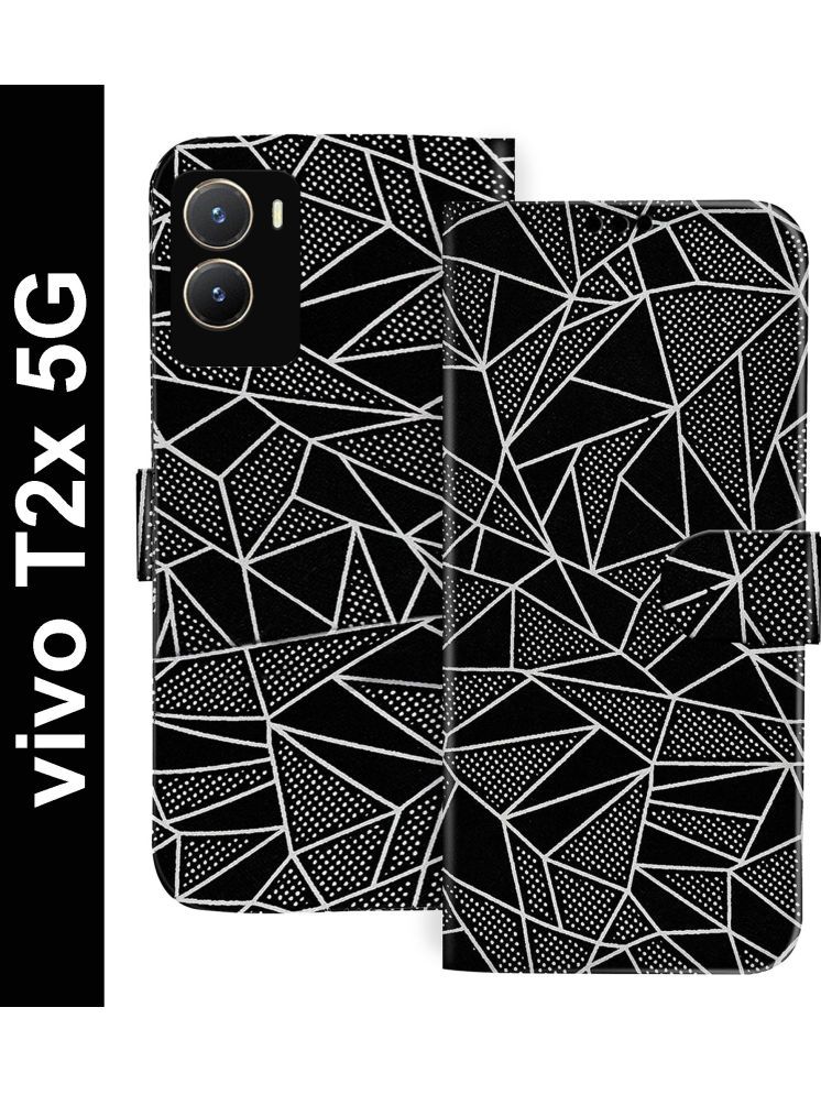     			Knotyy Black Flip Cover Artificial Leather Compatible For vivo T2x 5G ( Pack of 1 )