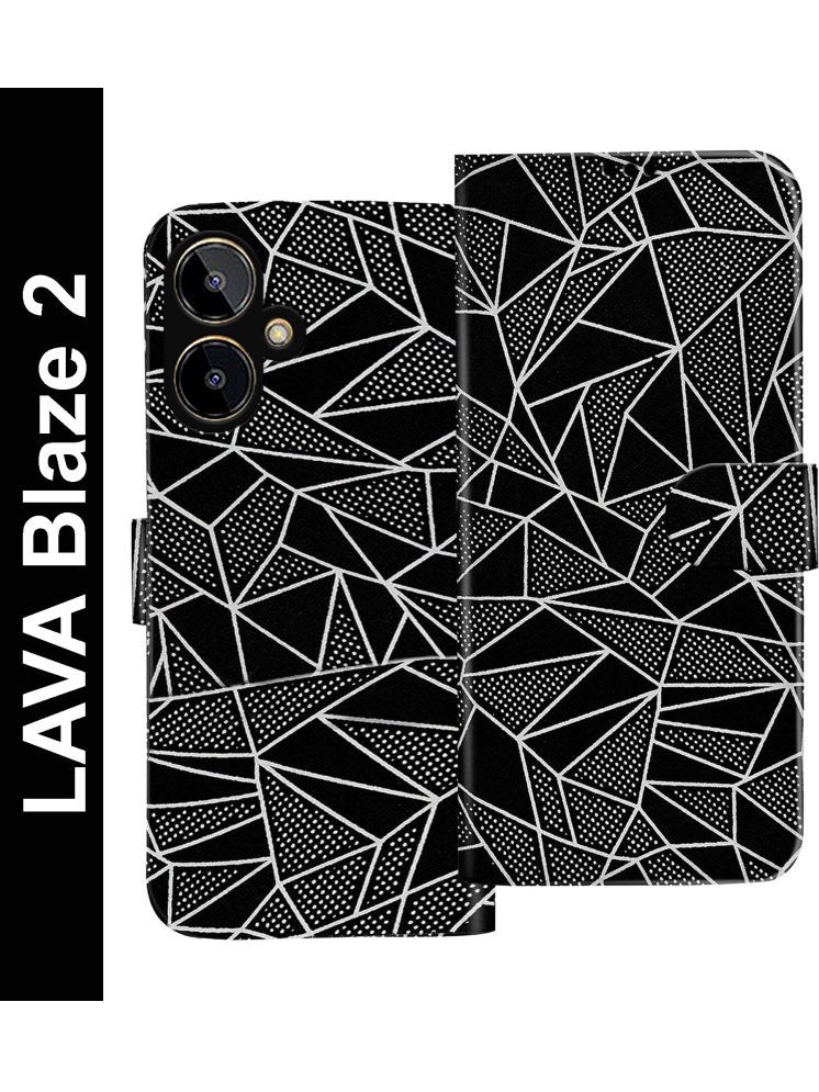     			Knotyy Black Flip Cover Artificial Leather Compatible For LAVA Blaze 2 ( Pack of 1 )