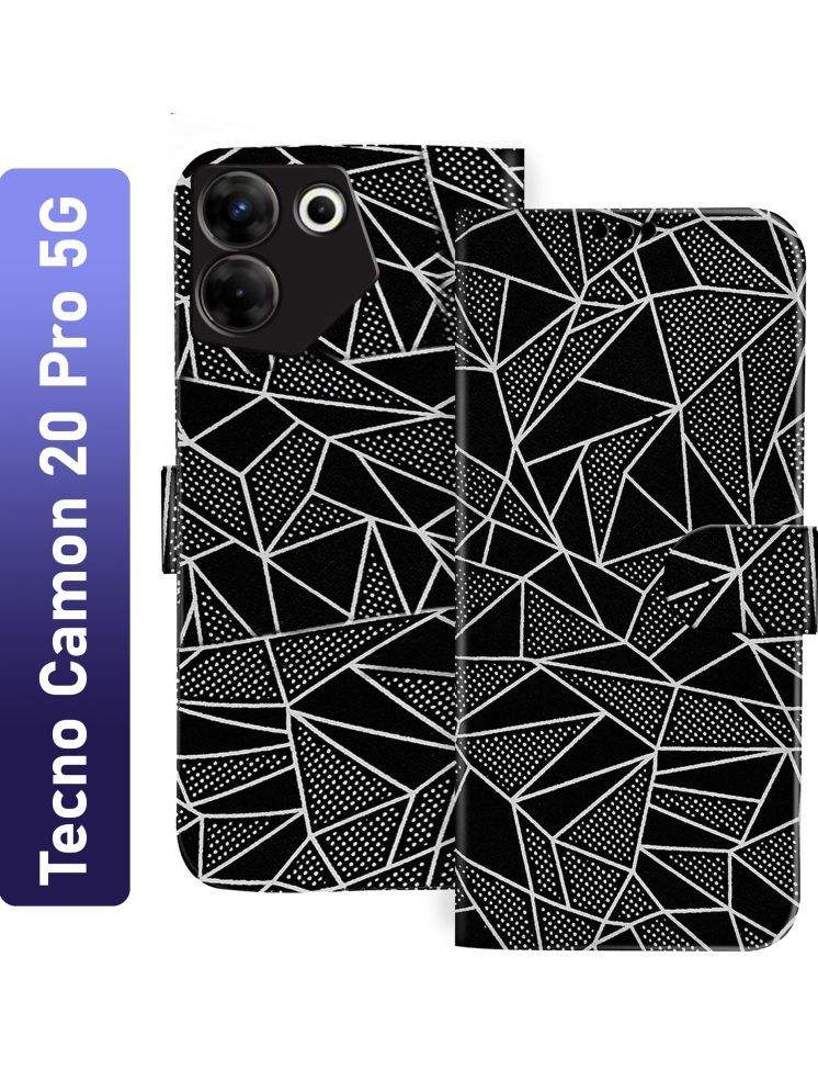     			Knotyy Black Flip Cover Artificial Leather Compatible For Tecno Camon 20 Pro 5G ( Pack of 1 )