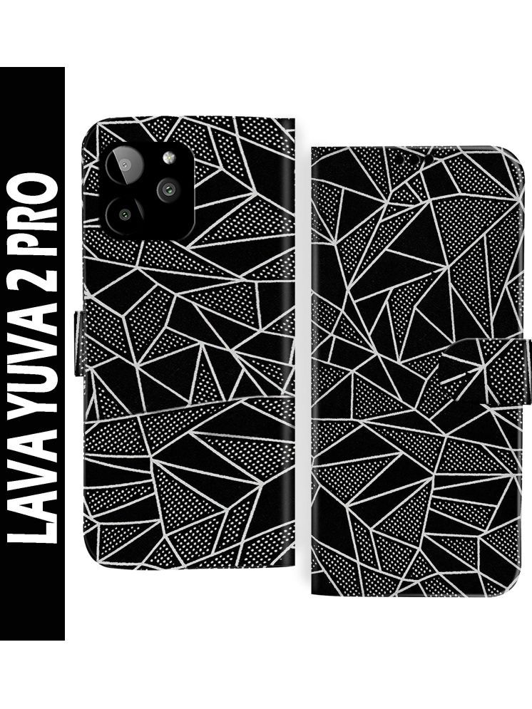     			Knotyy Black Flip Cover Artificial Leather Compatible For LAVA Yuva 2 Pro ( Pack of 1 )