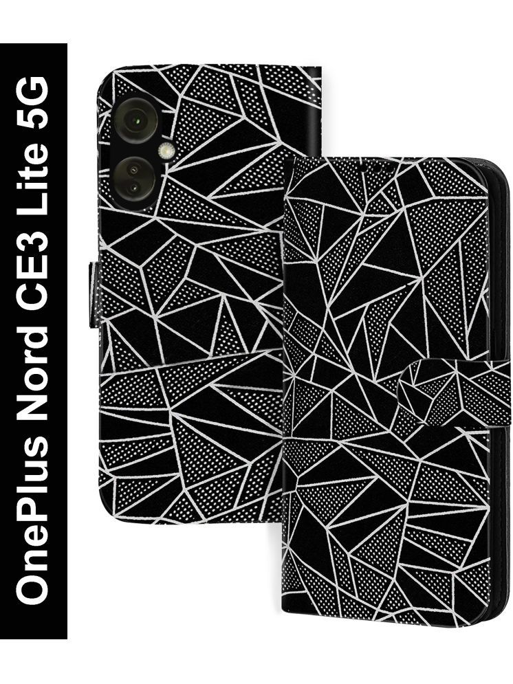     			Knotyy Black Flip Cover Artificial Leather Compatible For OnePlus Nord CE 3 Lite 5G ( Pack of 1 )