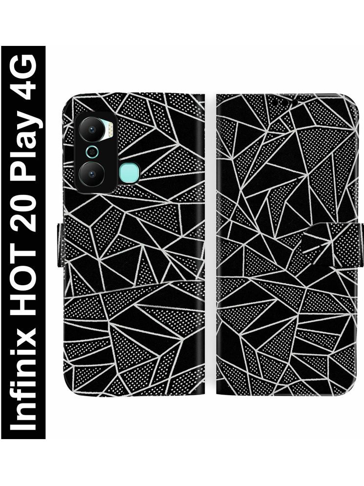     			Knotyy Black Flip Cover Artificial Leather Compatible For Infinix HOT 20 Play ( Pack of 1 )