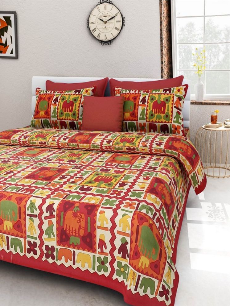     			PETROSOLY Cotton 1 Double Queen Bedsheet with 2 Pillow Covers ( Multicolor )