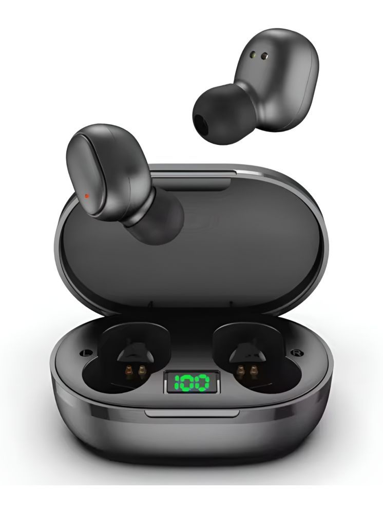     			VERONIC E6S with Display Bluetooth True Wireless (TWS) In Ear 25 Hours Playback Fast charging,Powerfull bass IPX4(Splash & Sweat Proof) Black