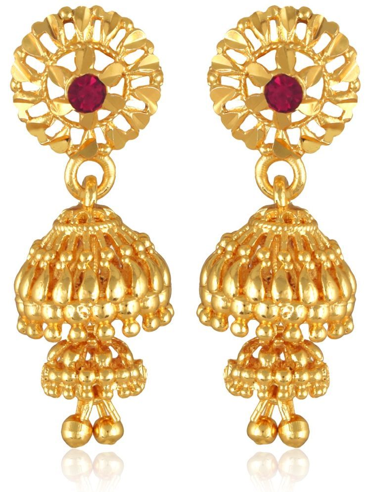     			VIVASTRI Golden Jhumki Earrings ( Pack of 1 )