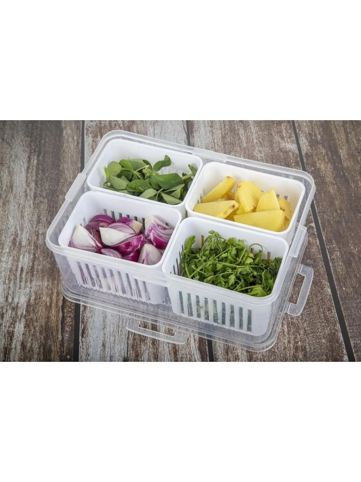     			WHITEIBIS fridge storage Plastic Multicolor Multi-Purpose Container ( Set of 1 )