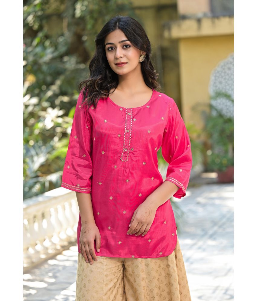     			Juniper Pink Viscose Women's Tunic ( Pack of 1 )