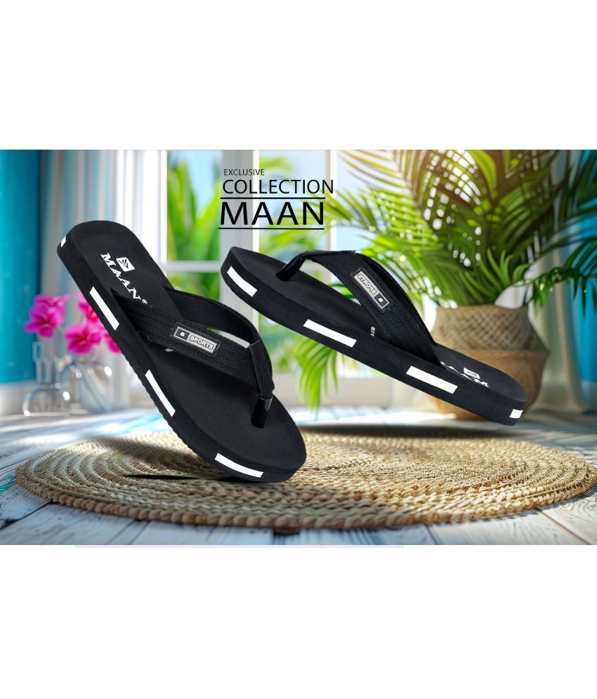     			MAAN Black Men's Massage Flip Flop