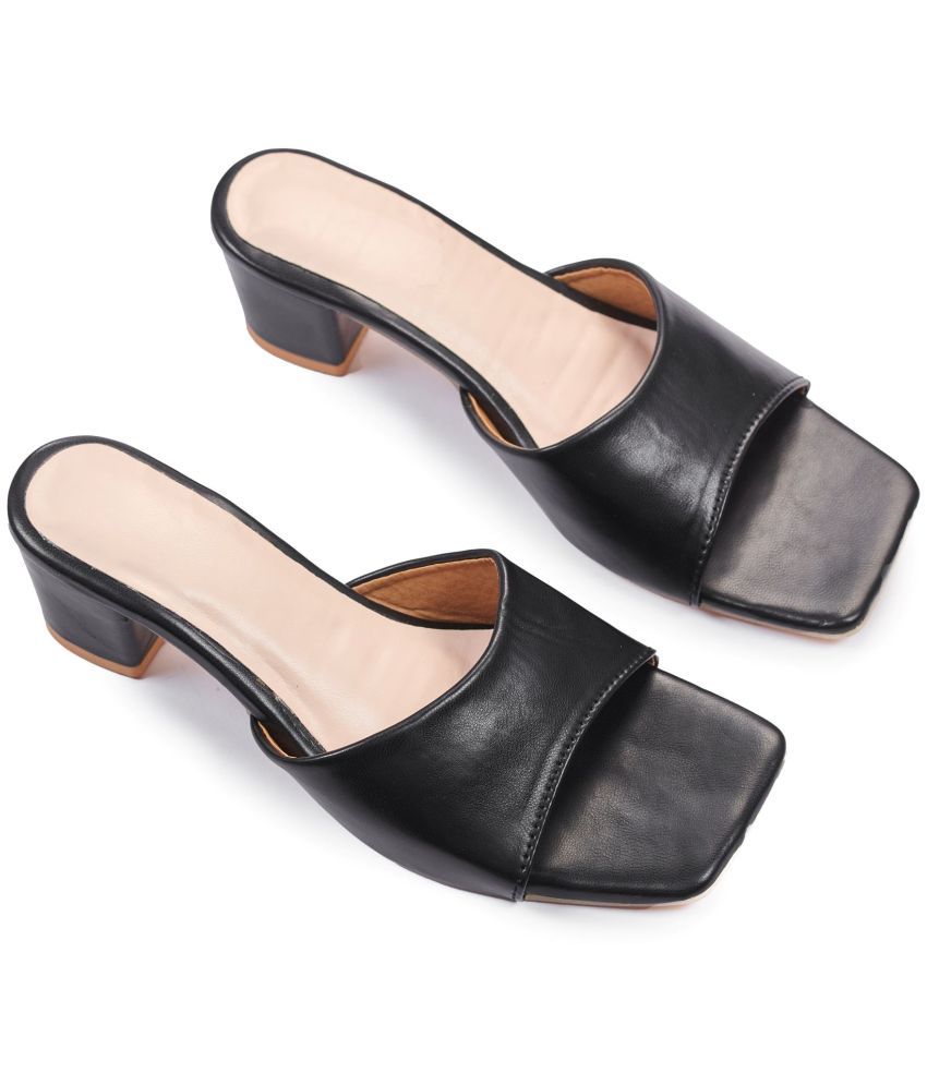     			Ravis Black Women's Slip On Heels