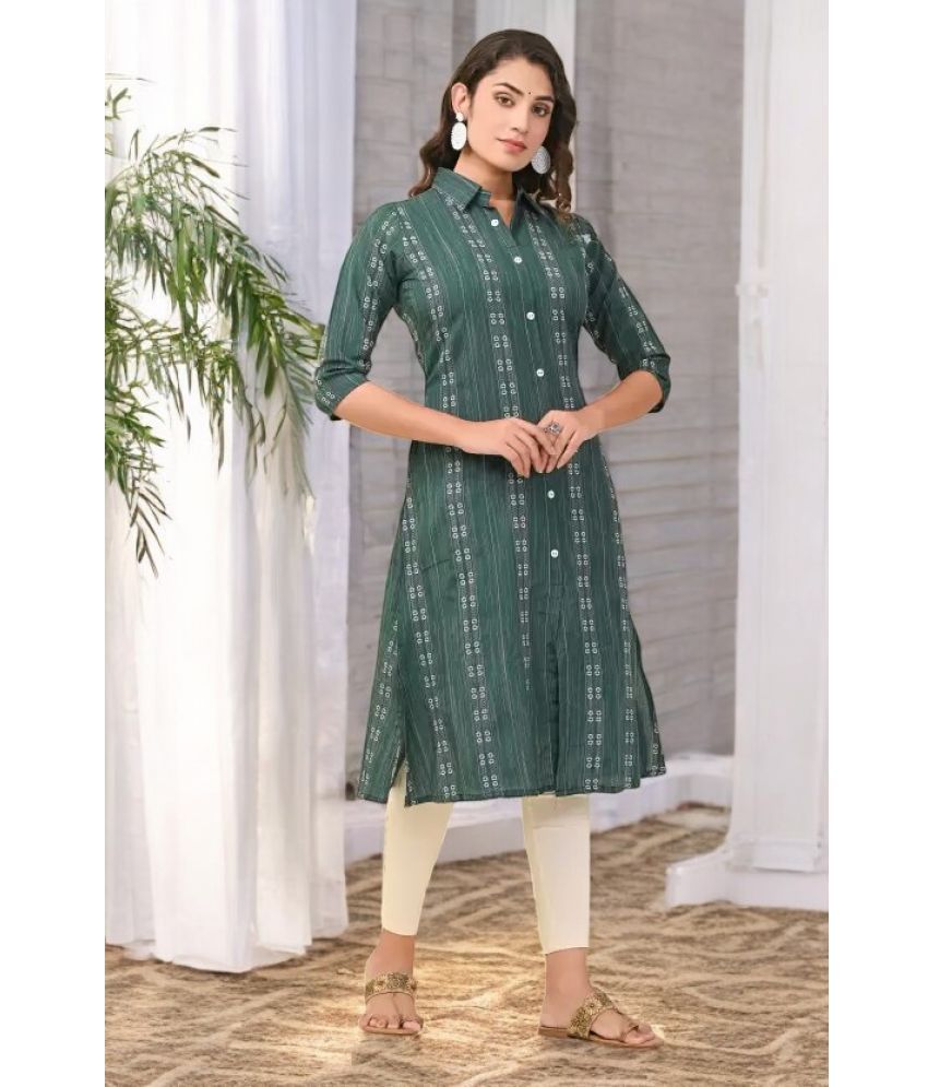     			VINHSCAPE Pack of 1 Cotton Embroidered Anarkali Women's Kurti - ( Multicolor )