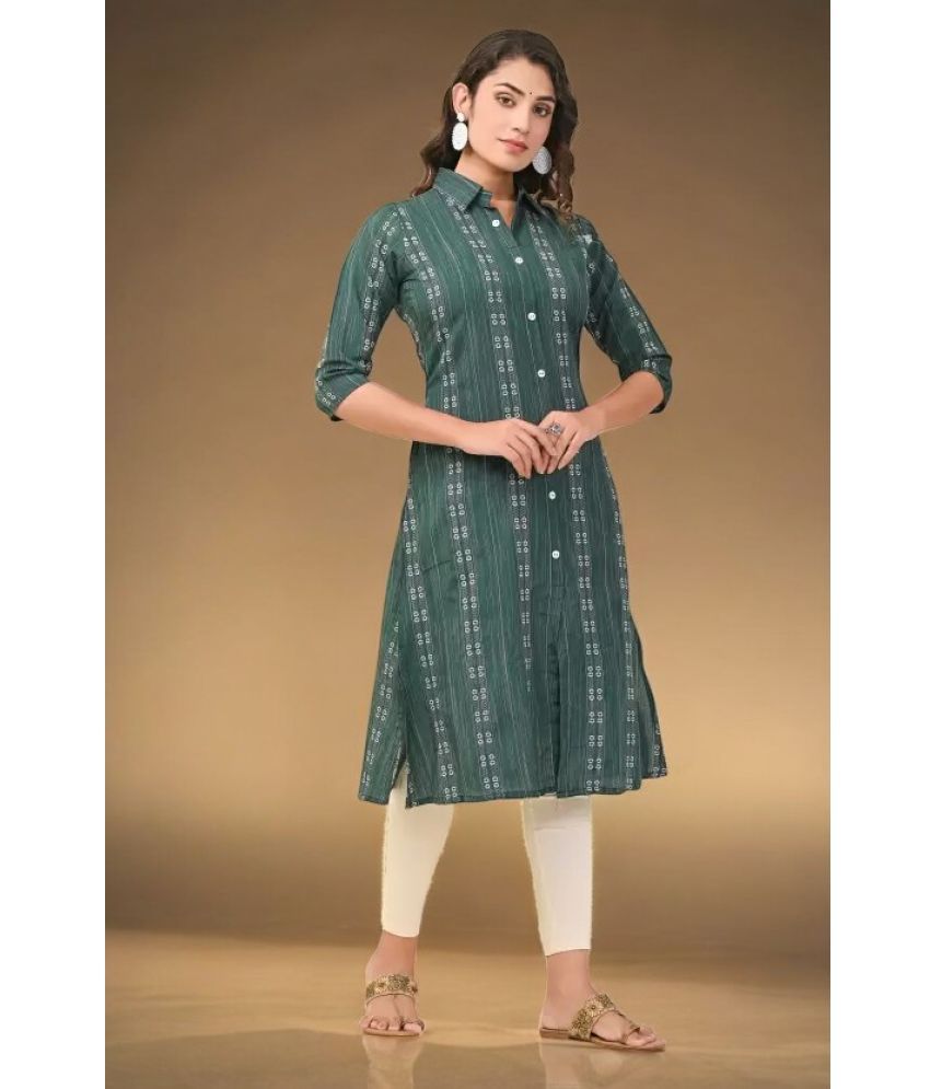     			VINHSCAPE Pack of 1 Cotton Embroidered Anarkali Women's Kurti - ( Multicolor )