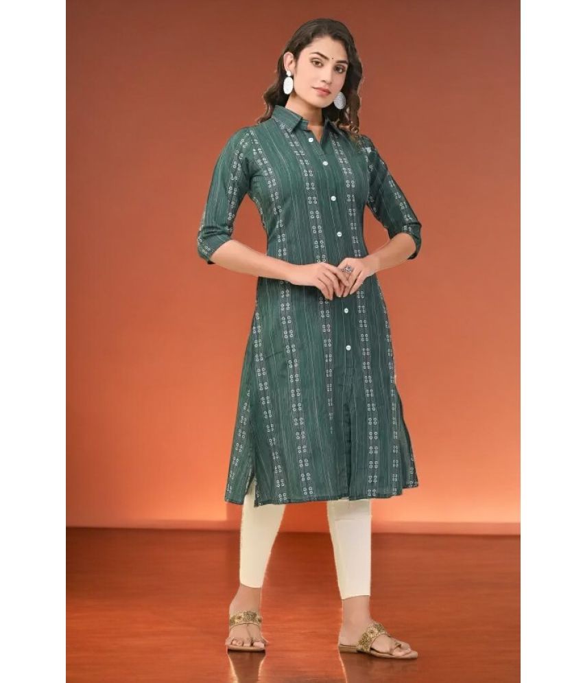     			VINHSCAPE Pack of 1 Cotton Embroidered Anarkali Women's Kurti - ( Multicolor )