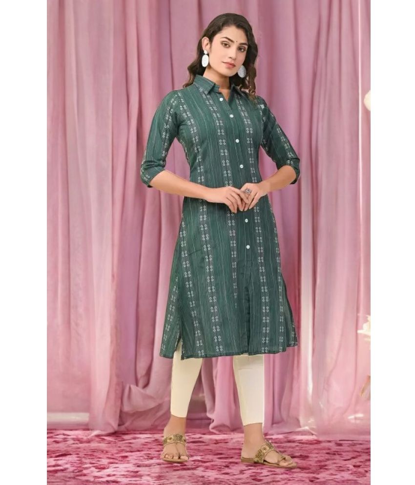     			VINHSCAPE Pack of 1 Cotton Embroidered Anarkali Women's Kurti - ( Multicolor )