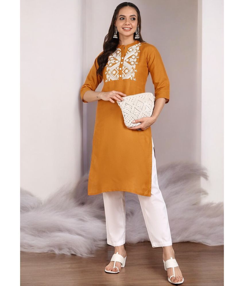     			VINHSCAPE Pack of 1 Cotton Embroidered A-line Women's Kurti - ( Multicolor )