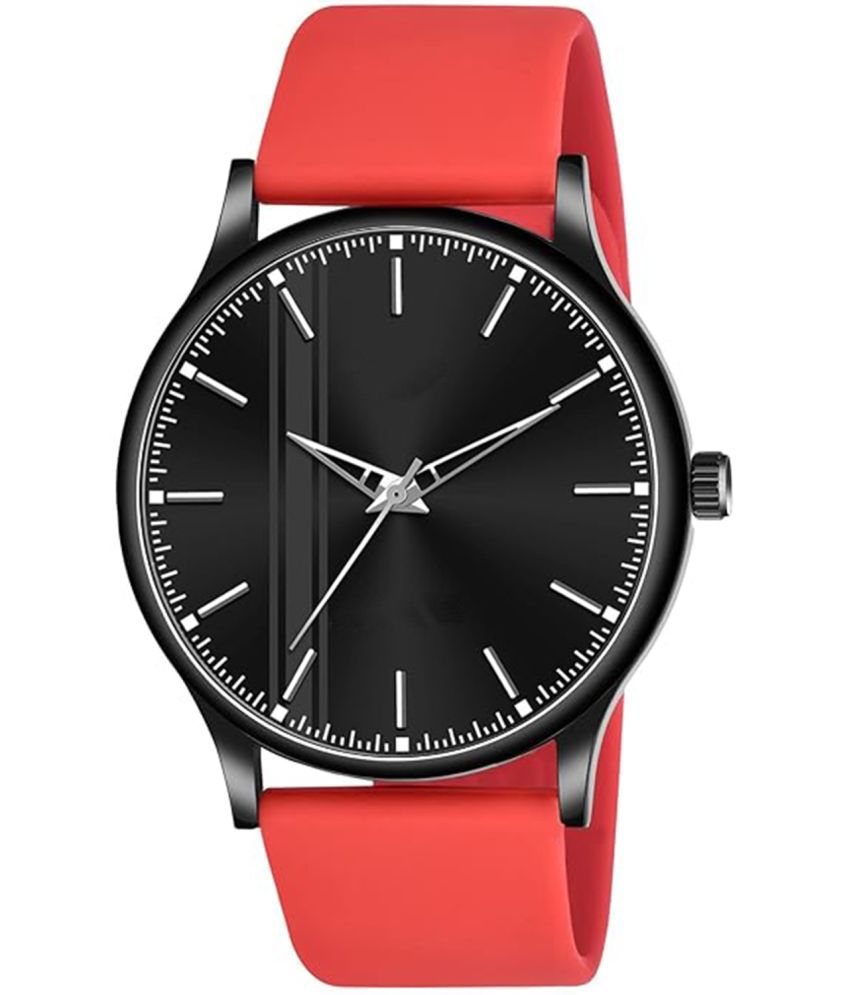     			niyatifab Red Silicon Analog Men's Watch