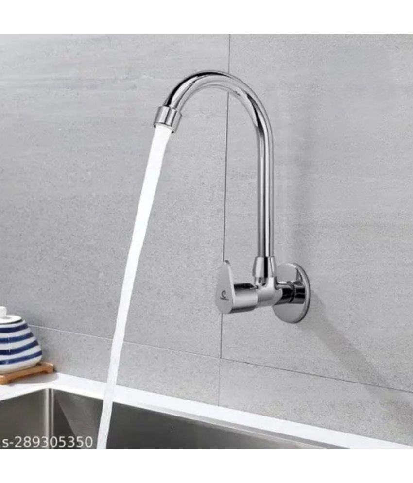     			Bathfax Vigoo Zinc Alloy Wall Mounted Sink Cock Tap Steel Kitchen Sink Tap (Sink Cock)