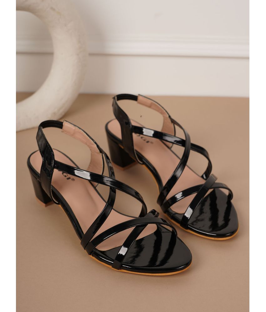     			IKAGI Black Women's Sandal Heels