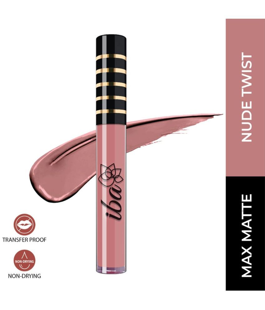     			Iba Maxx Matte Liquid Lipstick Nude Twist, 2.6 ml , Transfer Proof , Non Drying, (Pack of 1)