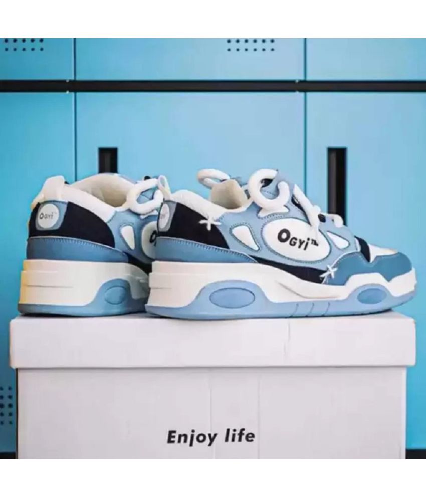     			PM Traders Ogiy Retro shoes For Men Blue Men's Sneakers