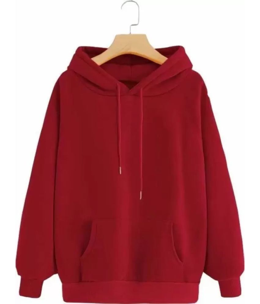     			FABRIPPLE Fleece Hooded Men's Sweatshirt - Maroon ( Pack of 1 )