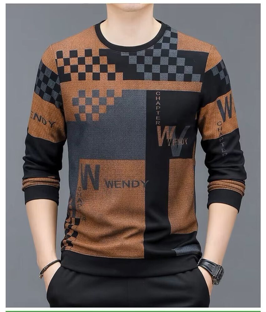     			FABRIPPLE Polyester Round Neck Men's Sweatshirt - Rust ( Pack of 1 )