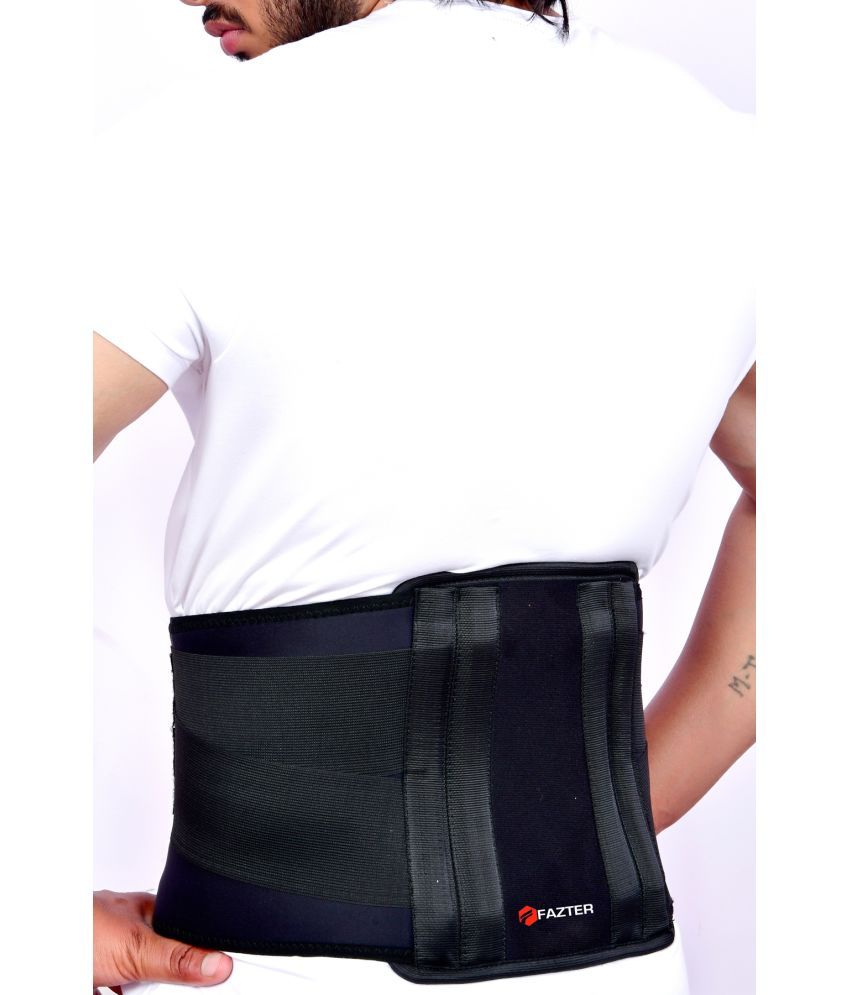     			FAZTER Contoured Lumbo Sacral Belt for Back Pain Relief & Support,Dual Adjustable Straps Back / Lumbar Support (Black)