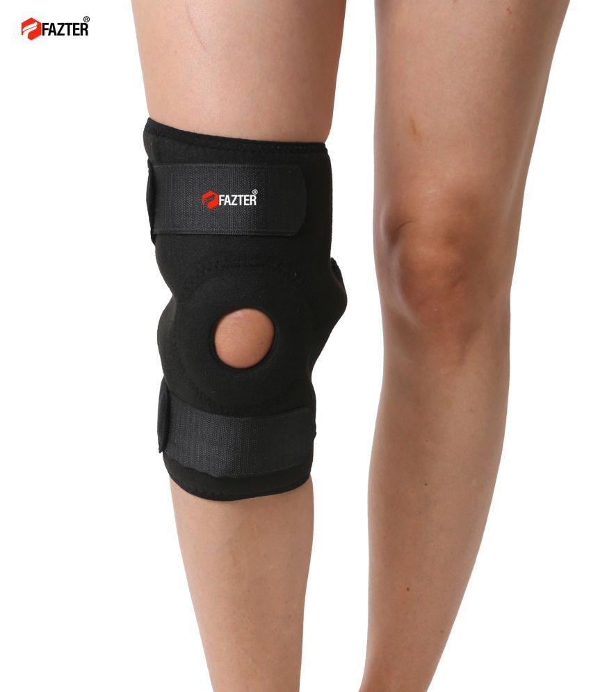     			FAZTER Knee Cap Support Belt Brace for Knee Pain Relief Open Patella Men and Women Knee Support (Black)