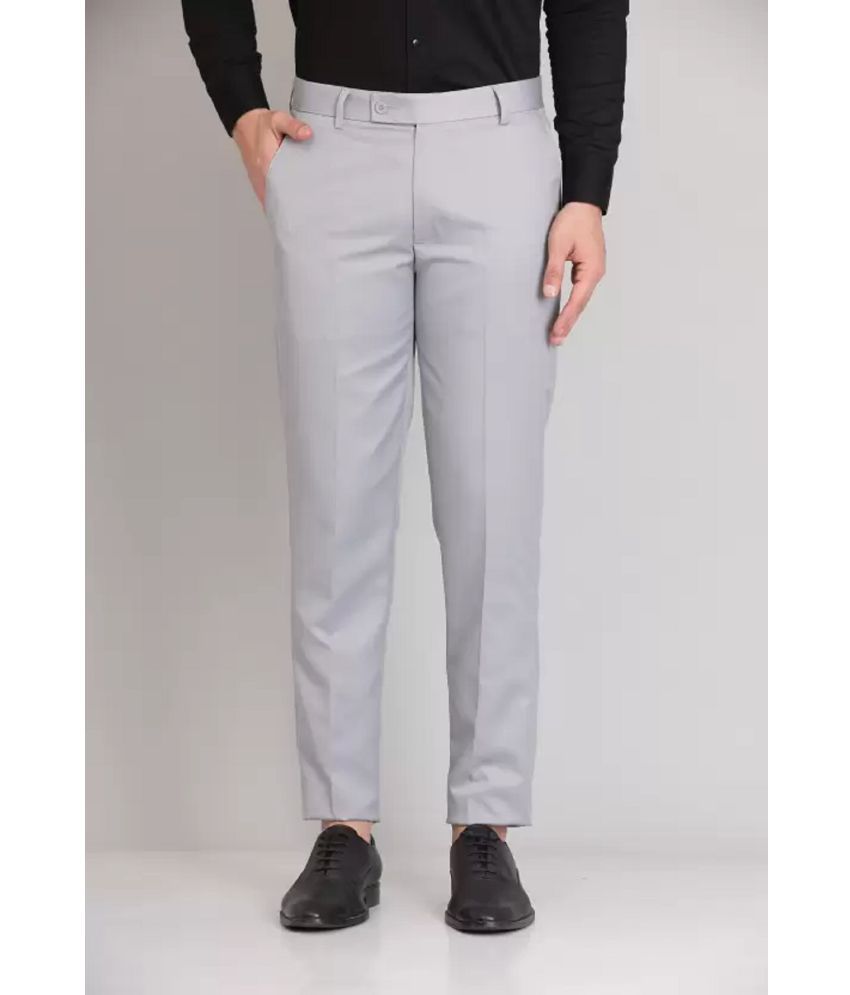     			Haul Chic Slim Flat Men's Formal Trouser - Grey ( Pack of 1 )