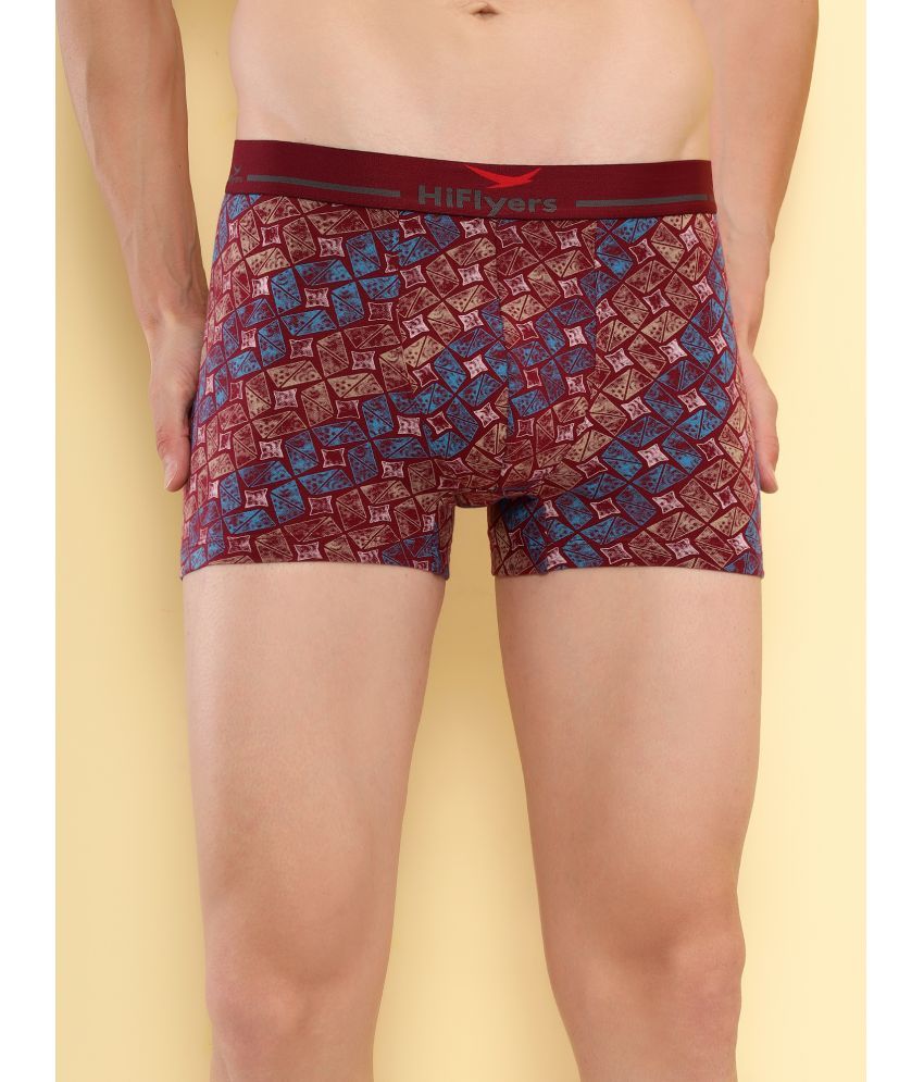     			Hiflyers Pack of 1 Cotton Blend Trunks For Men's ( Maroon )