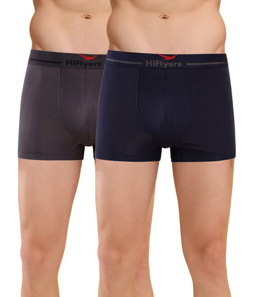     			Hiflyers Pack of 2 Modal Trunks For Men's ( Grey )