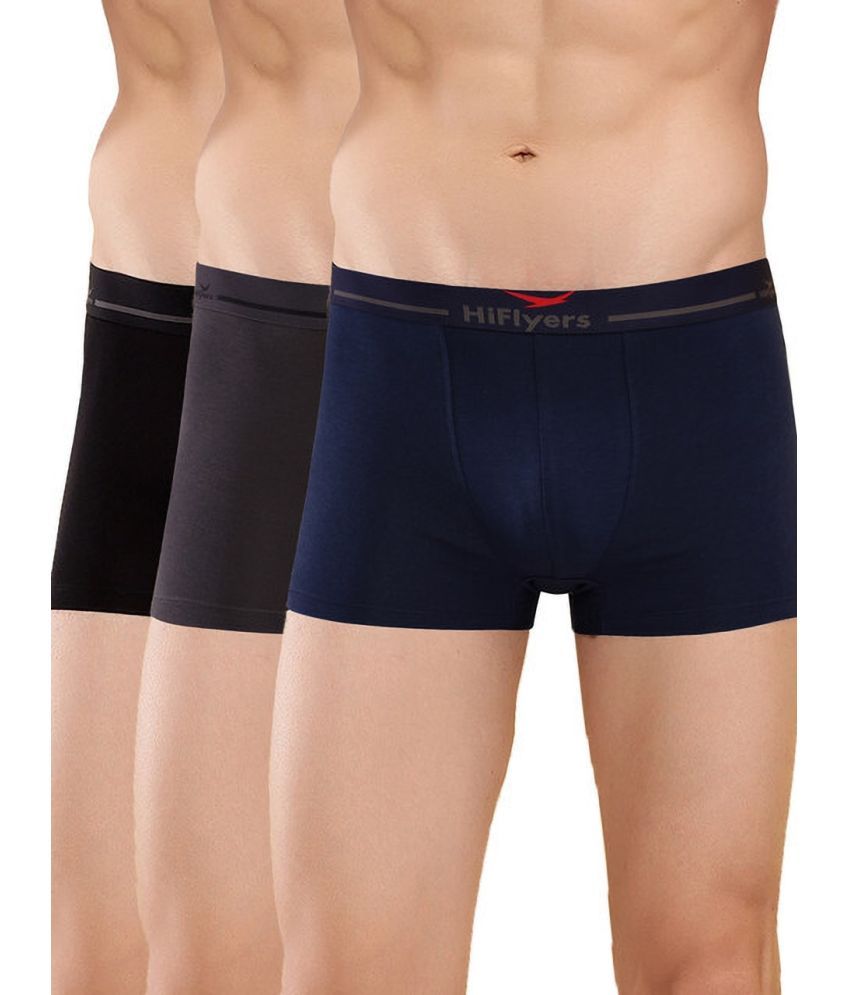     			Hiflyers Pack of 3 Cotton Blend Trunks For Men's ( Black )