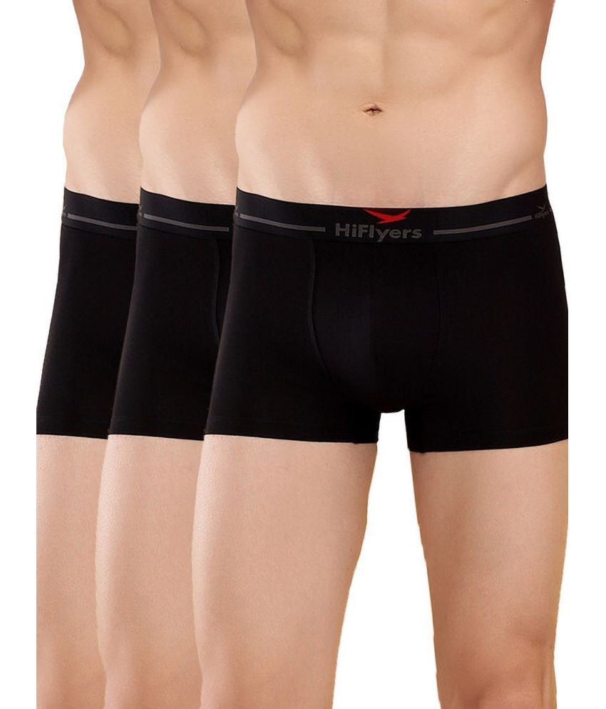     			Hiflyers Pack of 3 Cotton Blend Trunks For Men's ( Black )