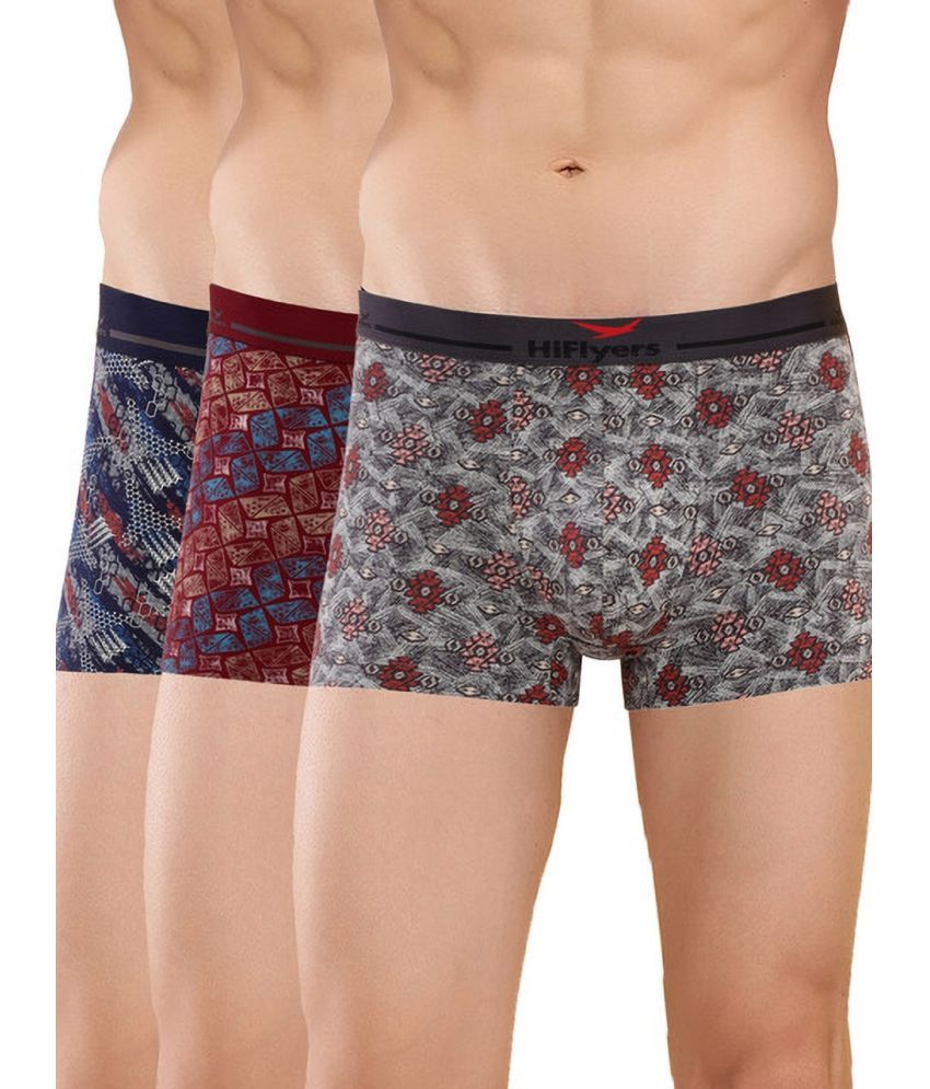     			Hiflyers Pack of 3 Cotton Blend Trunks For Men's ( Grey )