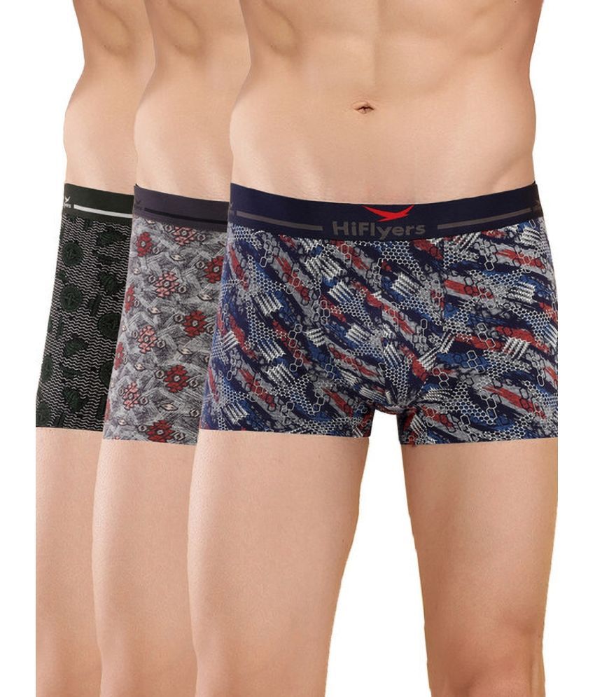     			Hiflyers Pack of 3 Cotton Blend Trunks For Men's ( Grey )