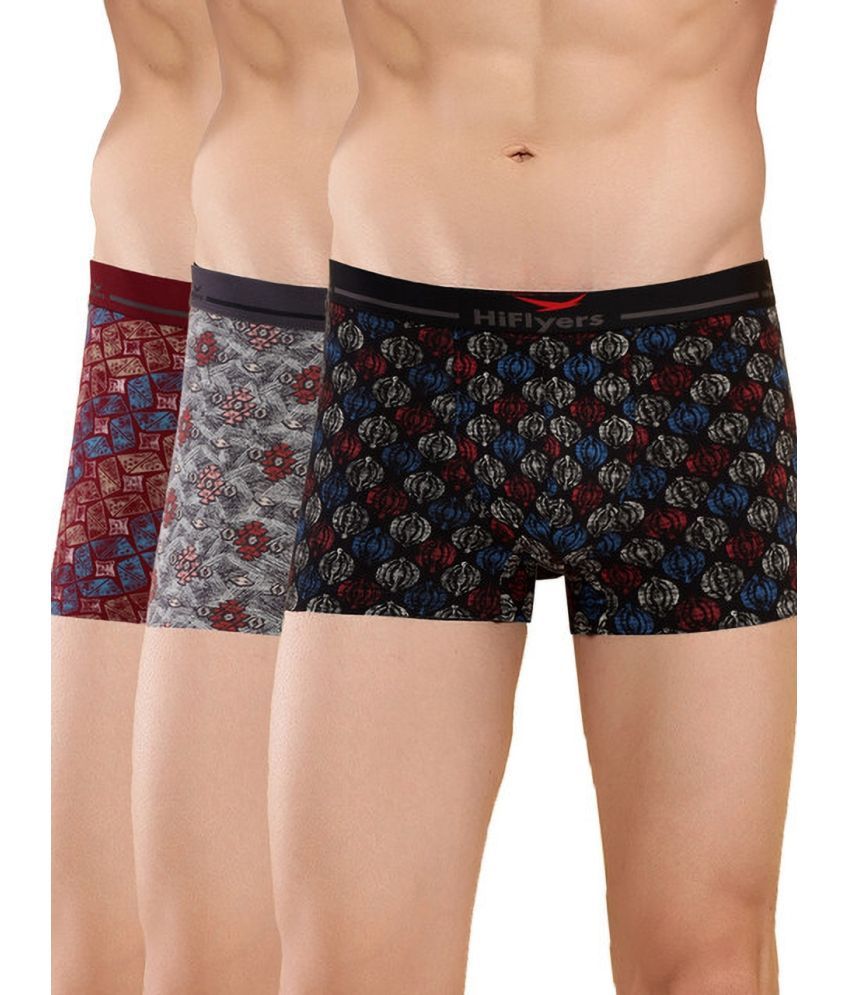     			Hiflyers Pack of 3 Cotton Blend Trunks For Men's ( Black )