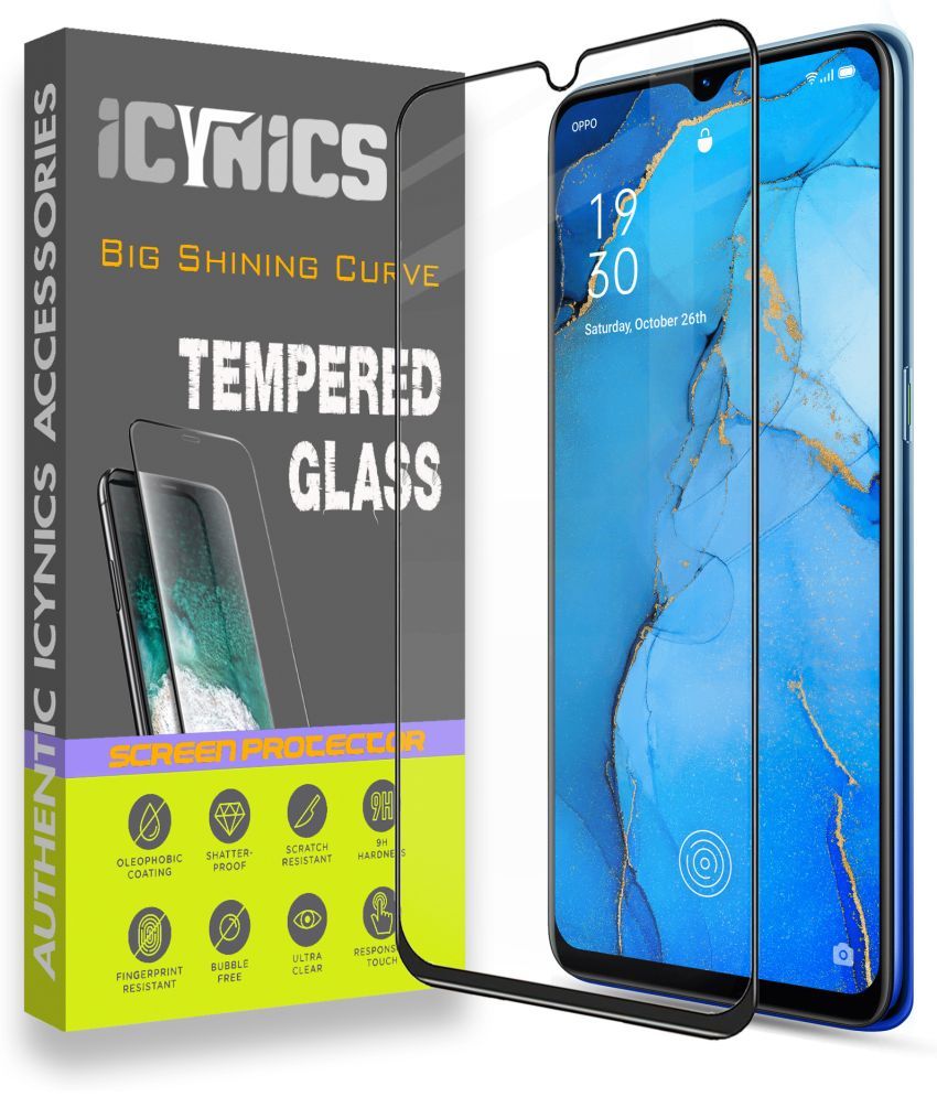     			Icynics Tempered Glass Compatible For OPPO Reno 3 ( Pack of 1 )